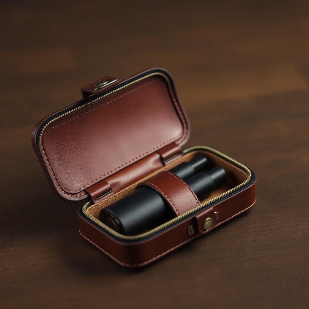 Premium Leather Vape Carry Case – Cognac Brown